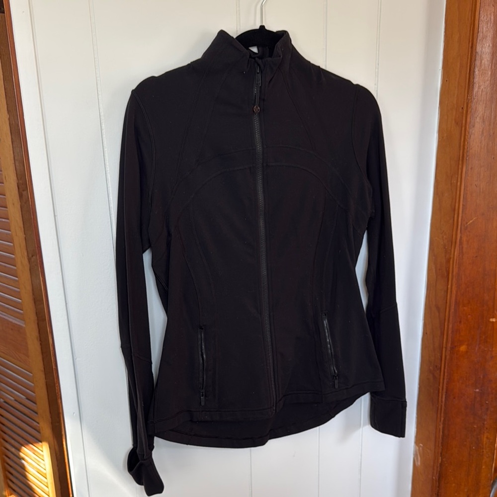 lululemon define jacket Black Fitted Zip-Up Sweatshirt with High Collar